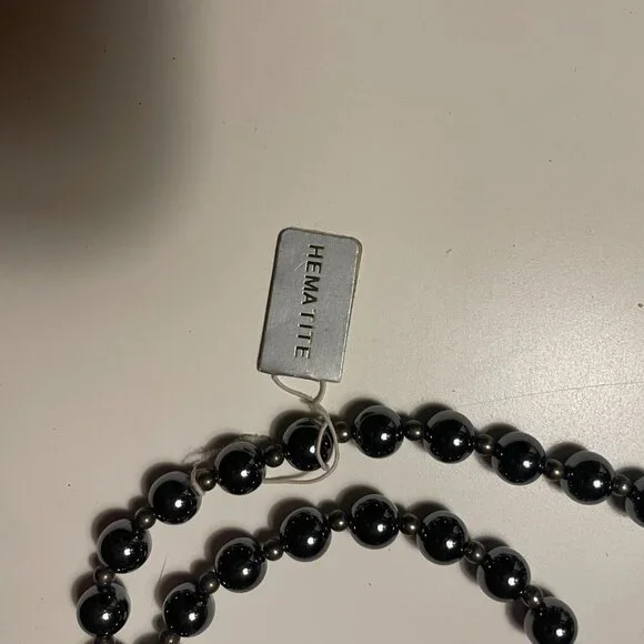 Hematite Necklace 30" New with Tag 95 grams - Picture 3 of 9